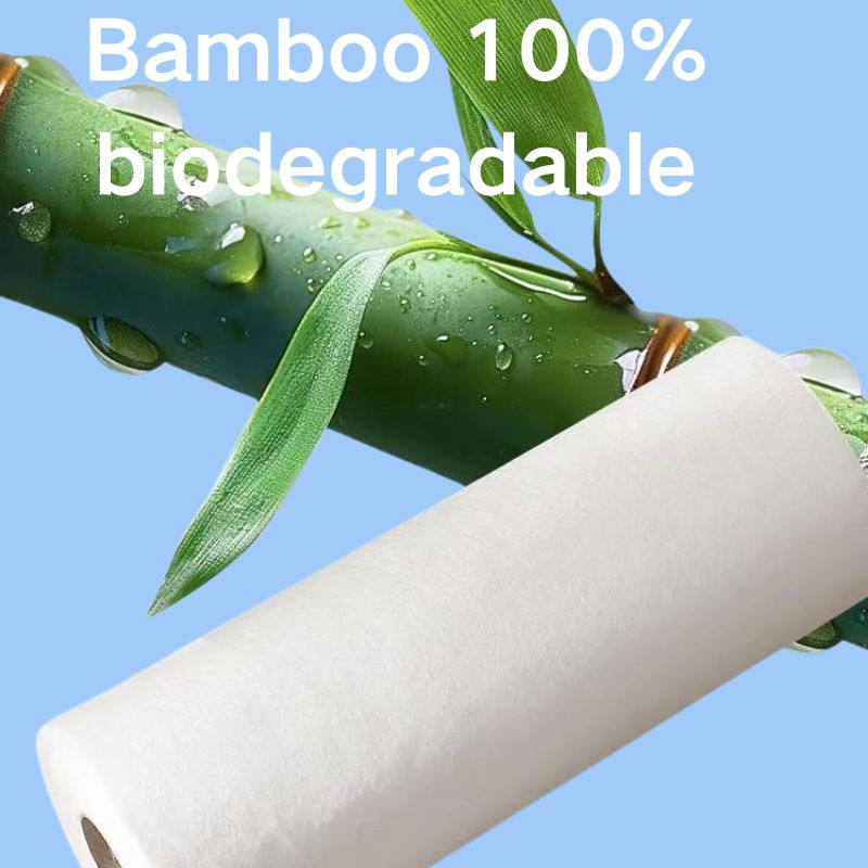 Rollo de toallitas de bambú limpias de bambú biodegradables reutilizables