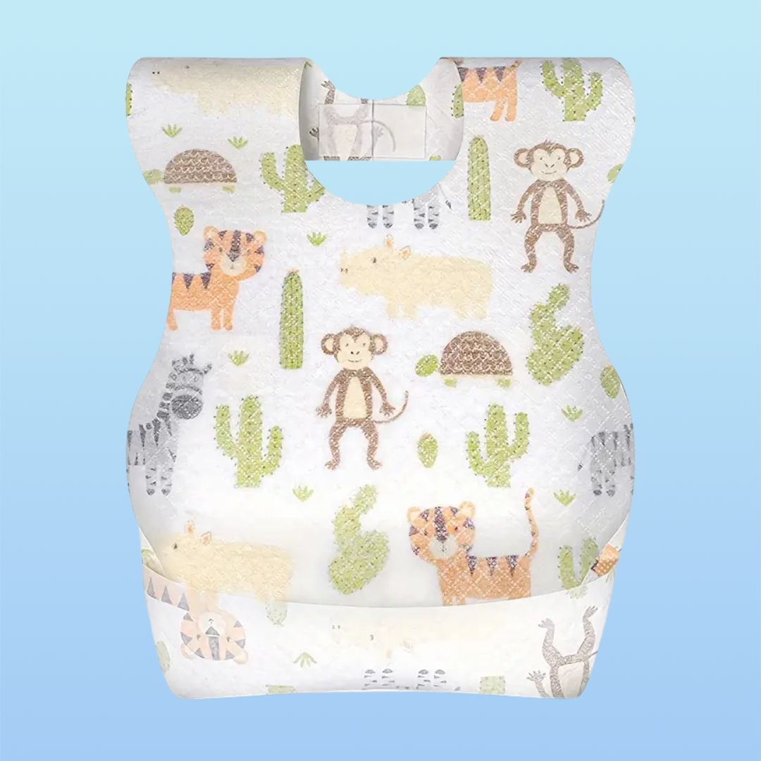 Baberos desechables para bebés con estampados personalizables: baberos impermeables y gruesos para bebés y niños pequeños. - Superwow